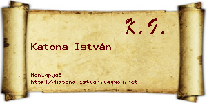 Katona István névjegykártya